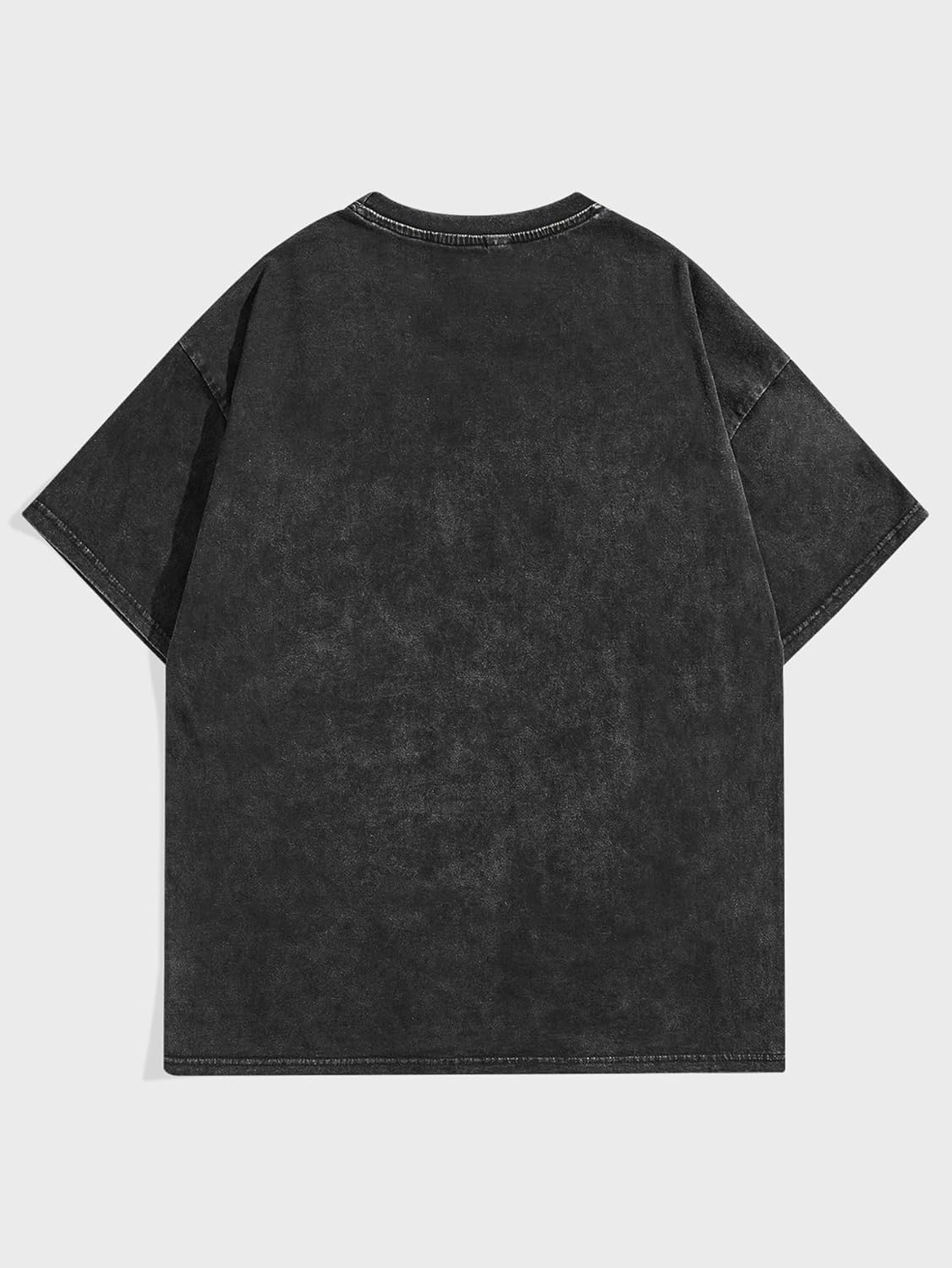 men letter graphic drop shoulder t shirts casual round neck tee top